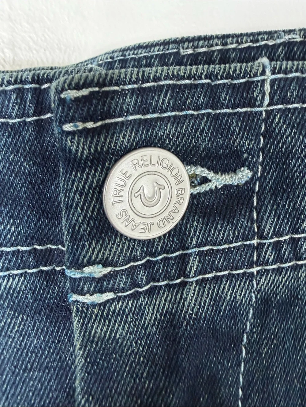 True Religion Men’s Cargo Jeans Blue Wash Size 36 Straight Leg